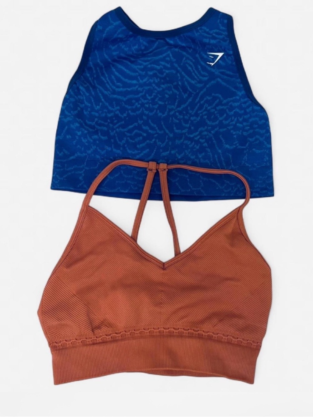 Gymshark Women’s Sports-bra Bundle Blue Orange Size Small Fitness Activewear